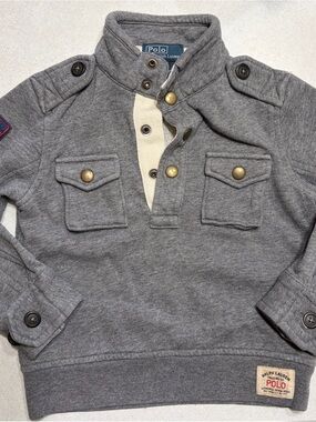 Polo by Ralph Lauren Gray Kids 1/4 Button down Pullover 3T